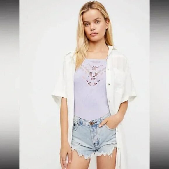 NWOT Free People Intimately Solstice High Neck Bodysuit in Mint Green - Picture 6 of 9